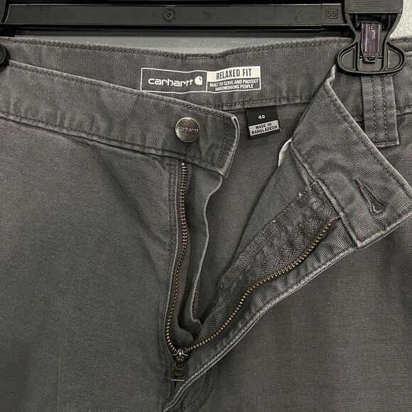 Carhartt‎ Shorts Mens 40 Relaxed Fit Gray Carpenter Work Canvas Rugged Flex - Picture 7 of 10